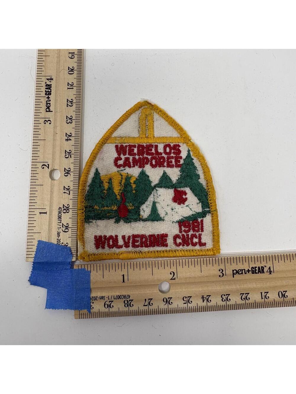 1981 Boy Scouts WEBELOS CAMPOREE Wolverine Council Vintage Patch BSA